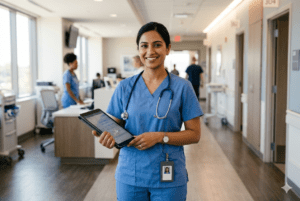Registered nurse at work, representing RN salary and career outlook in Florida